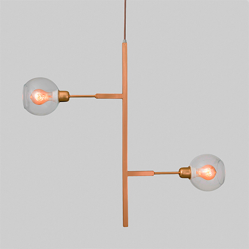 Lustre Moderno DOS 70 Vertical com 2 Globos