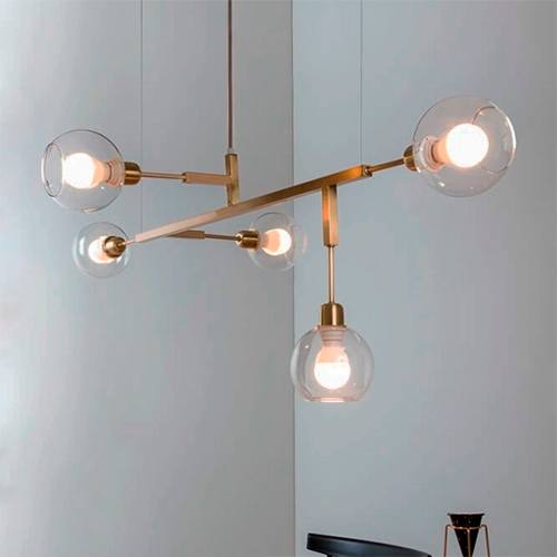 Lustre Moderno DOS 70 com 5 Globos