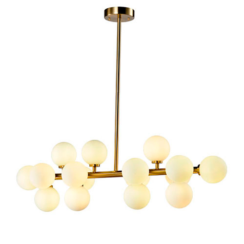 Lustre GRAPE com 16 Globos de Vidro Branco