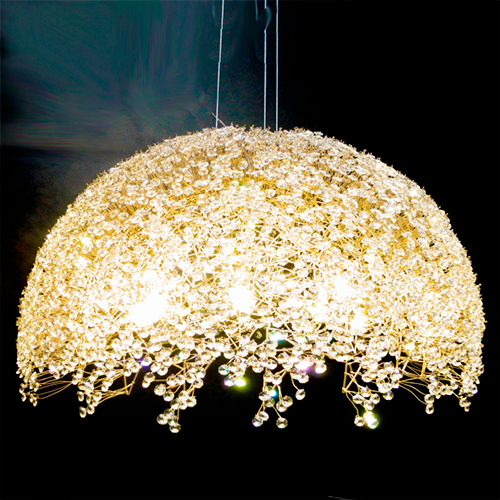 Lustre de Cristal Meia Esfera com Cristal Castanha K9 14mm