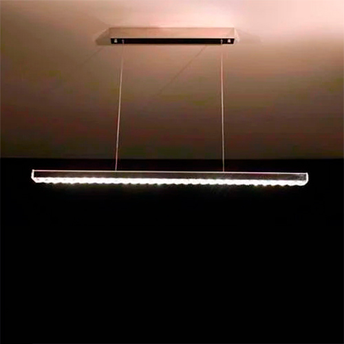 Lustre de Cristal Moderno Reto Placas – LED Integrado