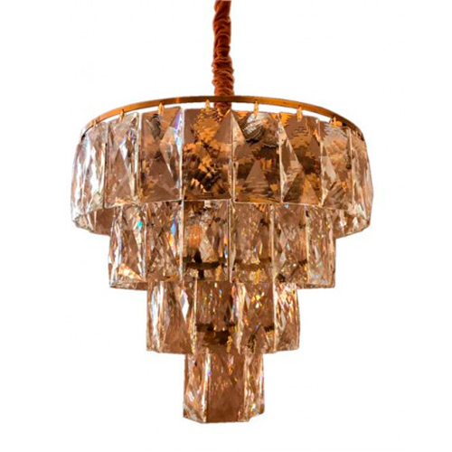 Lustre de Cristal Redondo 4 Andares Moderno