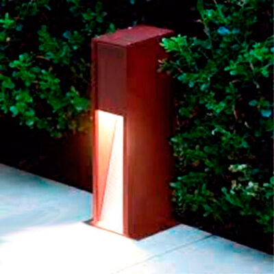 Mini Poste Balizador de Jardim Quadrado Luz Indireta