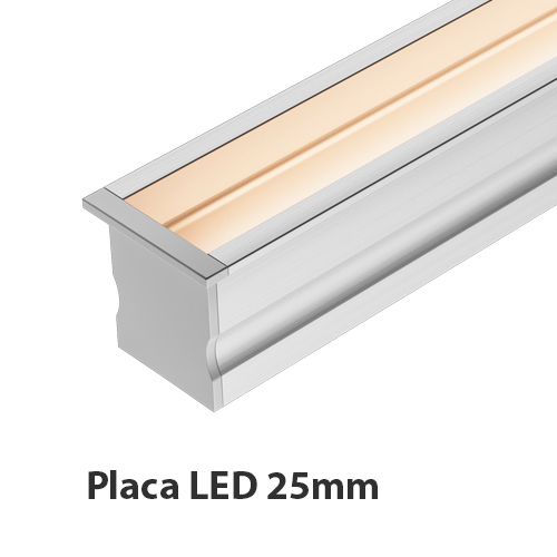 Perfil Embutido Recuado 25mm