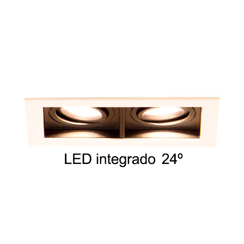 Spot de Embutir LED Quadra Duplo – 2x 8w / 24°