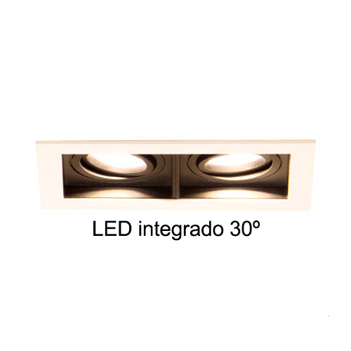 Spot de Embutir LED Quadra Duplo – 2x 6w / 30°