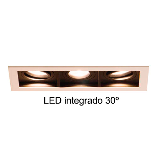 Spot de Embutir LED Quadra Triplo – 3x 6w / 30°