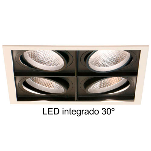 Spot de Embutir LED Quadra Quadruplo – 4x 6w / 30°