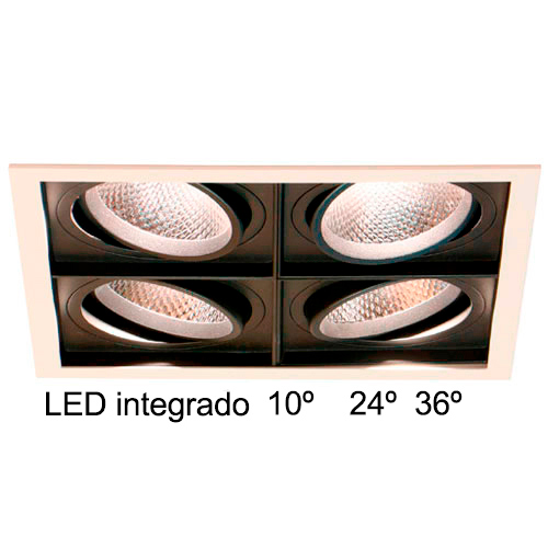 Spot de Embutir LED Quadra Quadruplo – 4x 35w – 10° / 24° / 36°