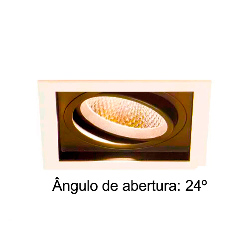 Spot de Embutir LED Quadra Simples – 8w / 24°