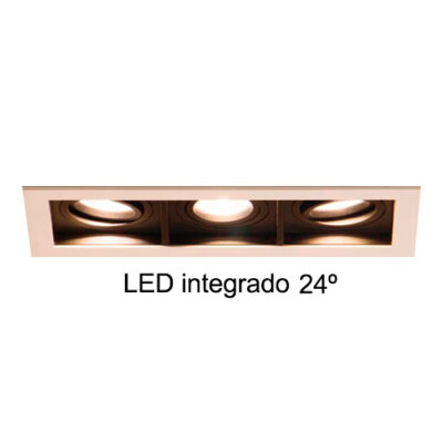 Spot de Embutir LED Quadra Triplo - 3x 8w / 24°