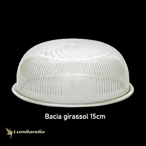 Cúpula de Vidro Bacia Girassol Espiral para Luminária