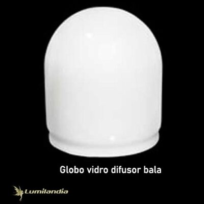 Globo de Vidro para Luminária Sinaleiro Bala Leitoso