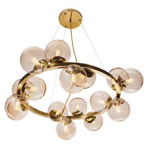 Lustre Moderno Bubbles com Globos de Vidro