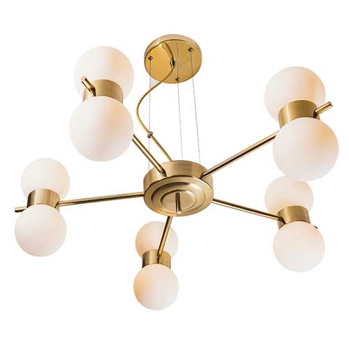 Lustre Moderno Sorfe Hastes com Globos de Vidro