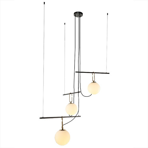 Lustre Pendente Moderno Berlock com 3 Globos de Vidro