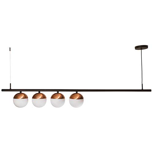 Lustre Moderno Bilhar com Globos de Vidro