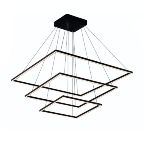 Lustre Moderno Quadrados Trio – LED INTEGRADO