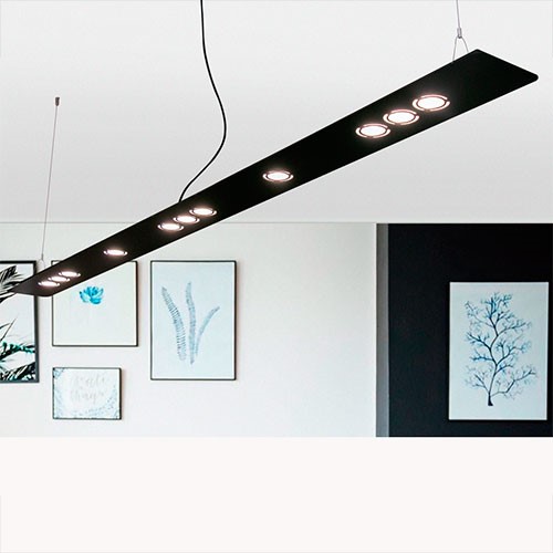 Lustre Pendente Moderno Luiza Retangular com Spots – LED INTEGRADO