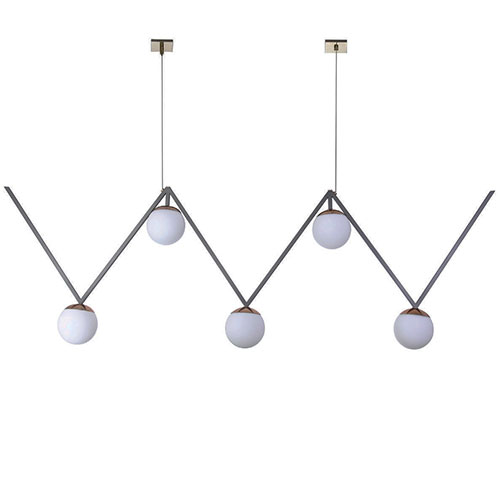 Lustre Pendente Moderno Treliza com 5 Globos