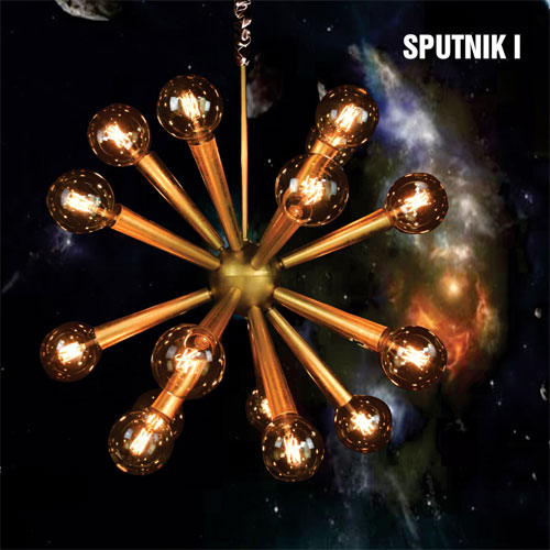 Lustre Sputnik I – Folheado em Ouro