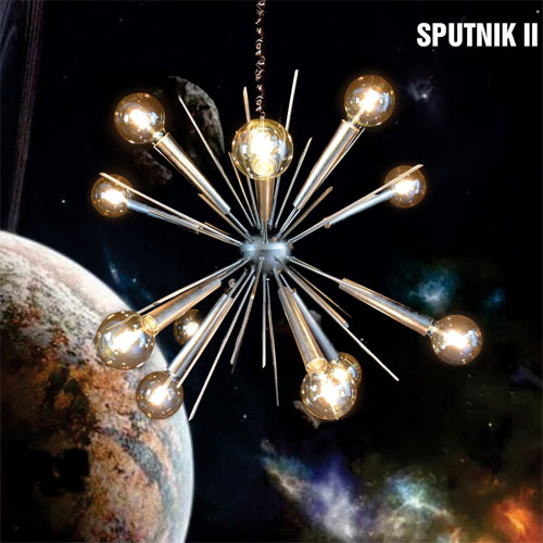 Lustre Sputnik II – Folheado em Prata