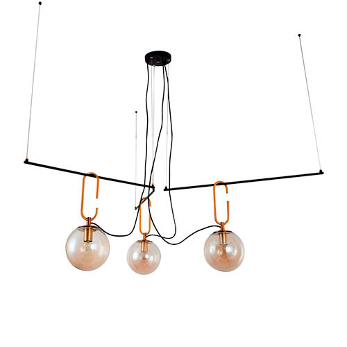 Lustre Pendente FABIA com 3 Globos de Vidro