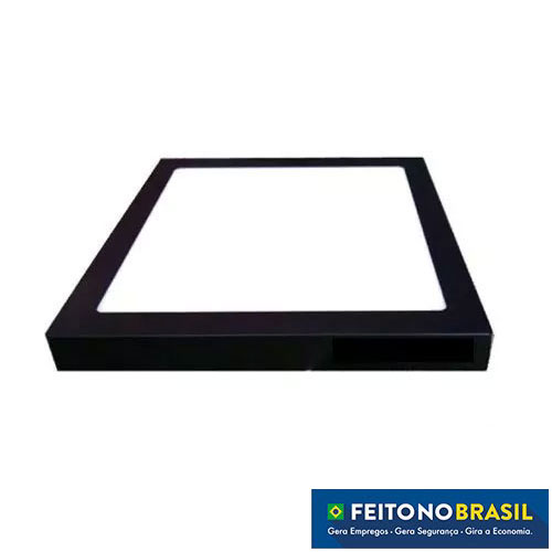 Painel LED de Sobrepor Preto Quadrado – Produto Nacional