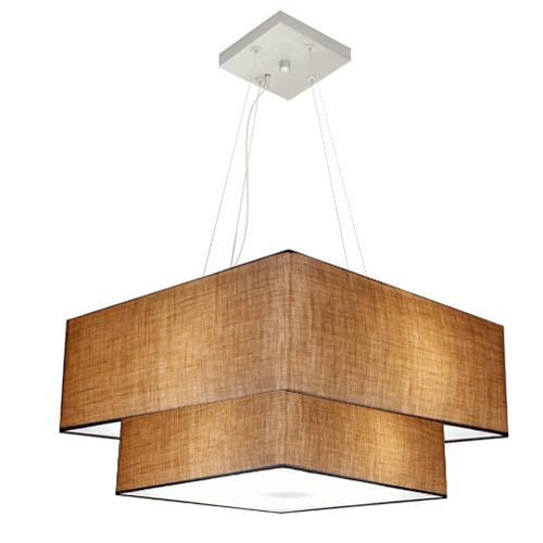 Pendente Quadrado Cúpula em Tecido 50cm/35cm – CORES DIVERSAS