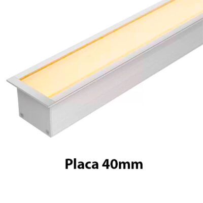 Perfil de LED Embutido 40mm fabricado em aluminio e acrilico