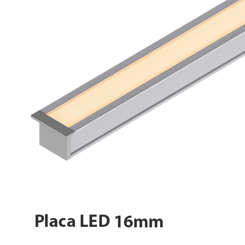 Perfil Embutido Placa LED 16mm 10W/m