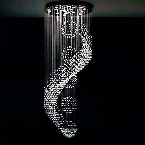 Lustre de Cristal Espiral Cascata Harleybool