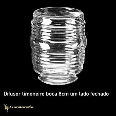 Vidro Timoneiro Sinaleiro Fechado de um lado - Boca 8cm