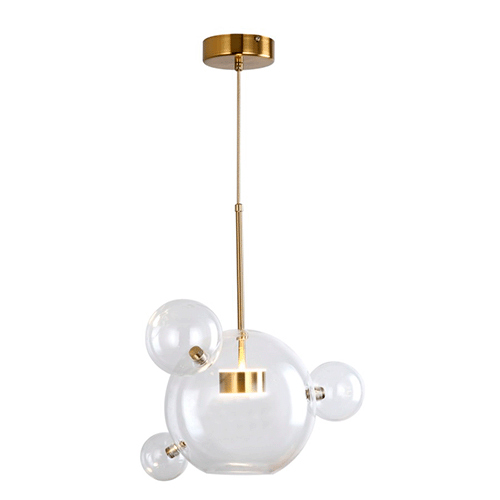 Luminária de Teto Pendente Moderno Month Globos de Vidro com LED Integrado