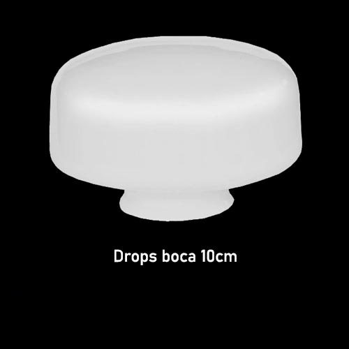 Globo de Vidro Drops Leitoso – Boca 10cm