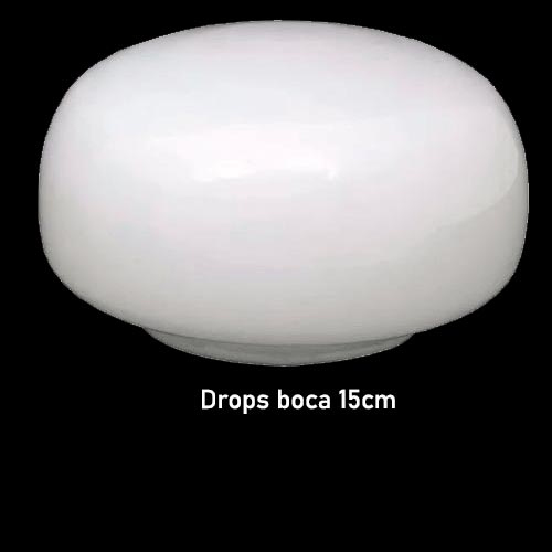 Globo de Vidro Drops Leitoso – Boca 15cm