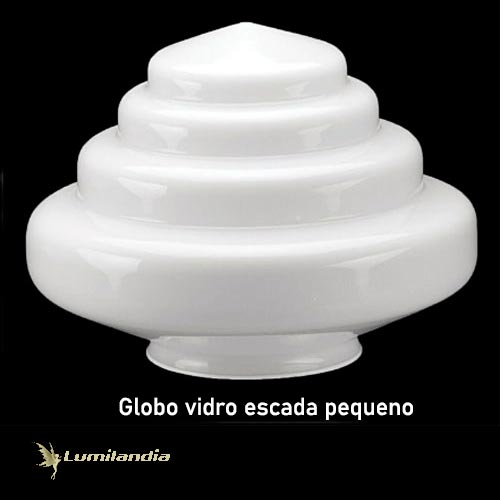 Globo de Vidro para Luminária Escada Leitoso Pequeno – Boca 10cm