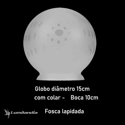 Globo de Vidro para Luminária 10x15cm – Com Colar Lapidado