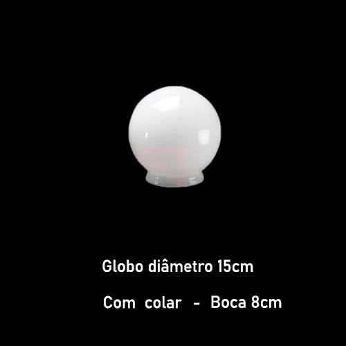 Globo de Vidro para Luminária 8x15cm – Com Colar