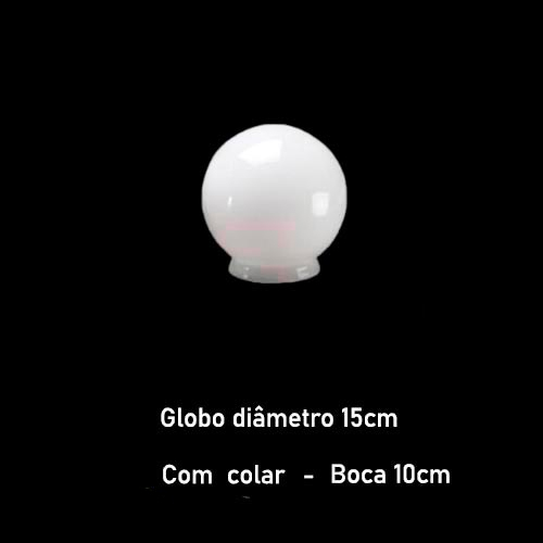 Globo de Vidro para Luminária 10x15cm – Com Colar