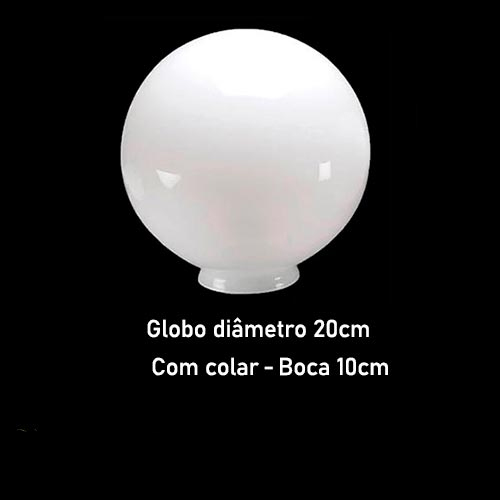 Globo de Vidro para Lustre 10x20cm – Com Colar