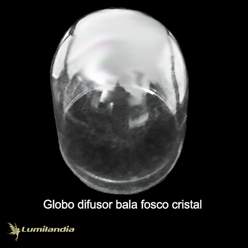 Globo de Vidro para Luminária Sinaleiro Bala Cristal