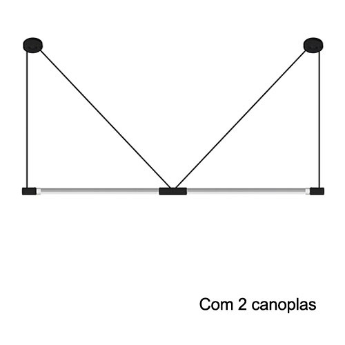 Pendente Tubular para 2 Lâmpadas Tubo LED 2 Canopla