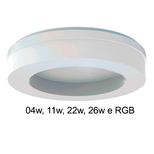 Plafon Aurea Redondo com LED Integrado 4W, 11W, 22W, 26W ou RGB