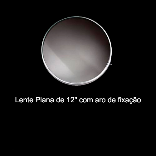 Lente Circular Plana 12″ com Moldura