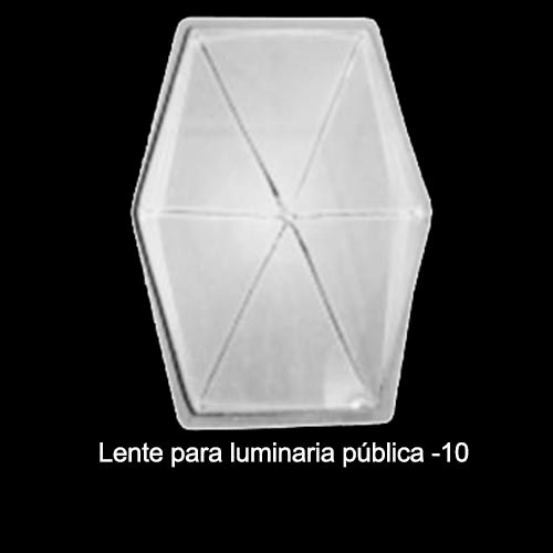 Lente Luminária Pública Hexagonal em Acrílico