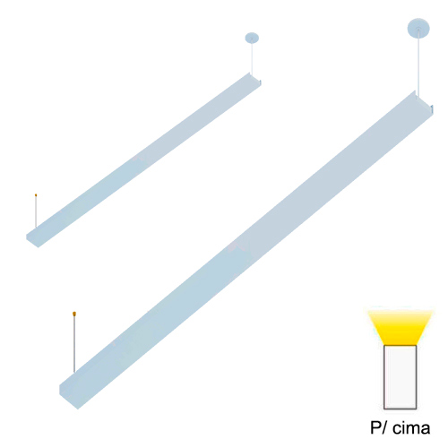 Luminária de Teto Pendente 2 Tubos LED Luz Direcionada para Cima