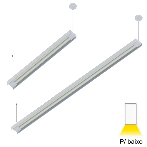 Luminária de Teto Pendente 2 Tubos LED Luz Direcionada