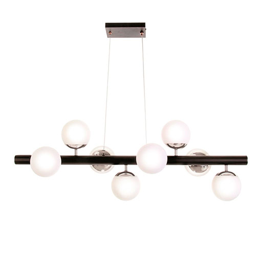 Lustre Pendente 8 Globos Tubo Linear