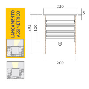 Luminária de Solo Embutido LED 36W